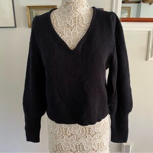 ba&sh 100% Wool Black Vneck Sweater Sz 6 US